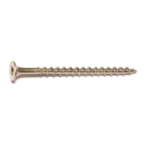 Buildright 2-1/4 in, Square Drive, Flat Head Wood Screw, Zinc Yellow Steel, 154 PK 07931 - main